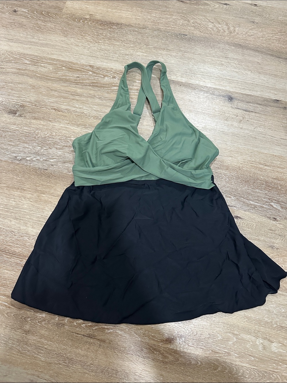 Women’s Green and Black Tankini Swim top